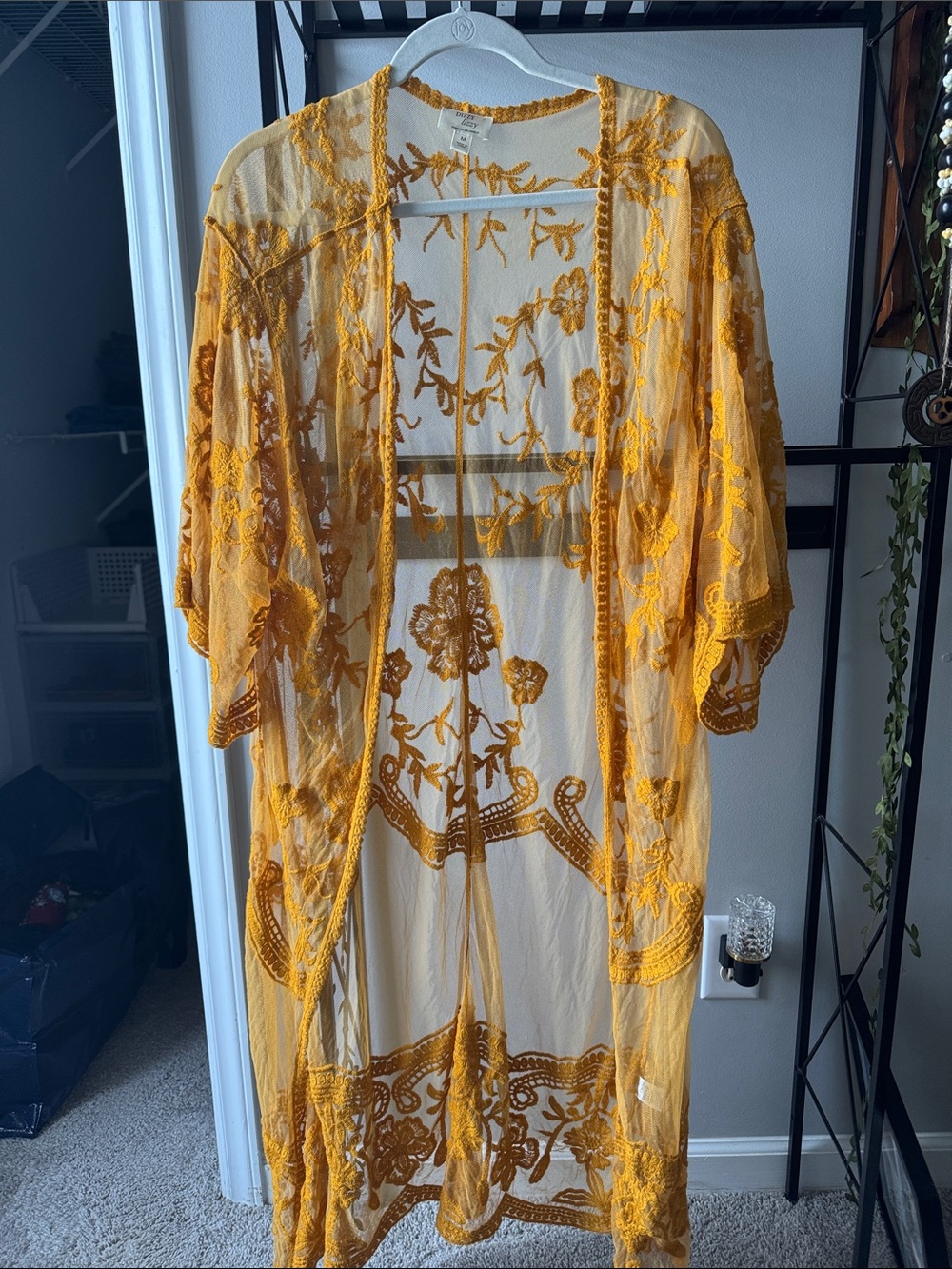 Beautiful golden lace floral cover-up
